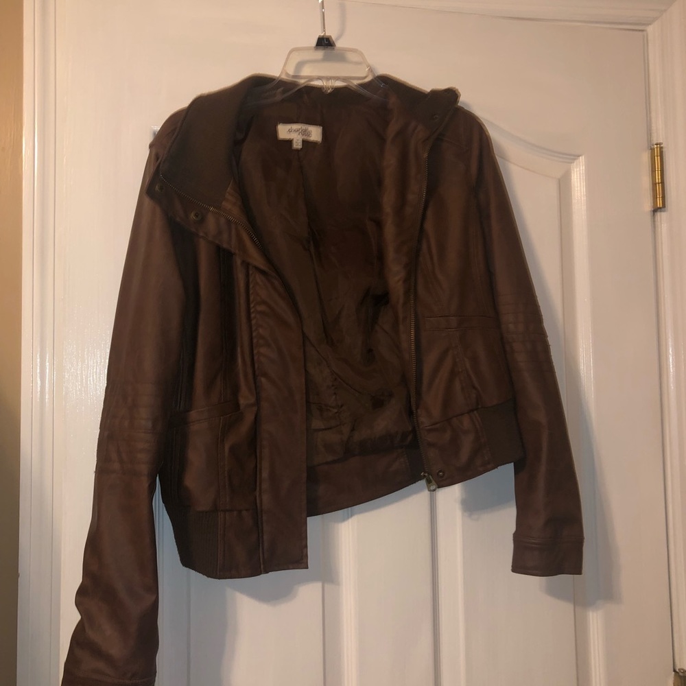 Brown Faux Leather Jacket